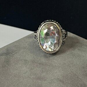 Romance Baroque Statement Ring With Huge cz 20mm x 10mm Fancy Cut and made 925